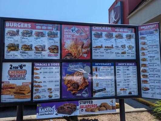 Drive-thru menu board.