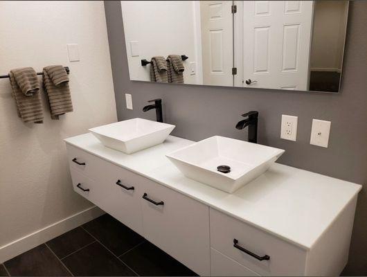 Wall-Mounted double Bathroom vanity set