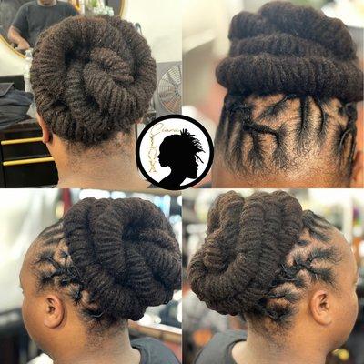 Men's Loc Retwist with Updo Hairstyle