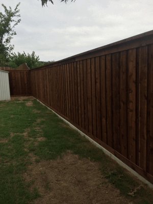 Wood Fences with Caps and Steel Posts