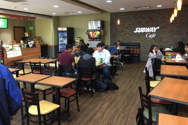 Dining area with drink options