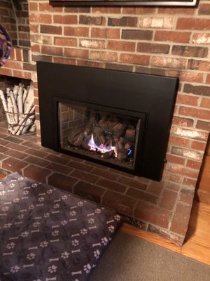 Mendota gas fireplace serviced by The Fireplace Guys.