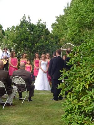 Garden wedding ceremony