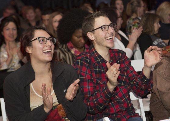 Audience members at a StorySlam