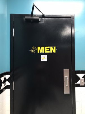 Back of women's restroom door