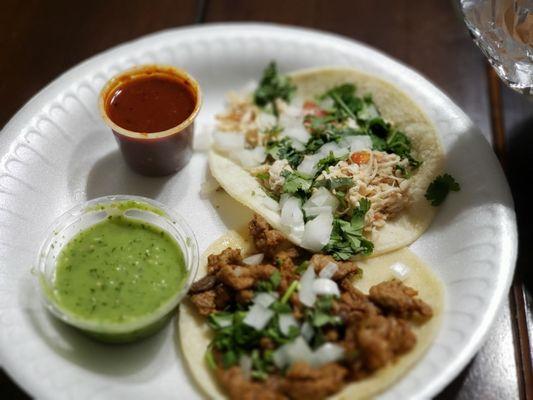 $1 Street Tacos. El pastor and chicken