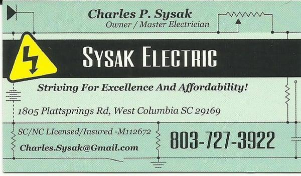 This is our business card We offer service in many electrical areas call for more info.