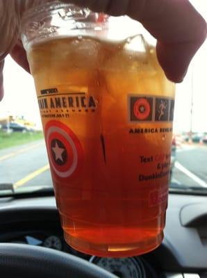 Peach iced tea that tastes like coffee.  Gross