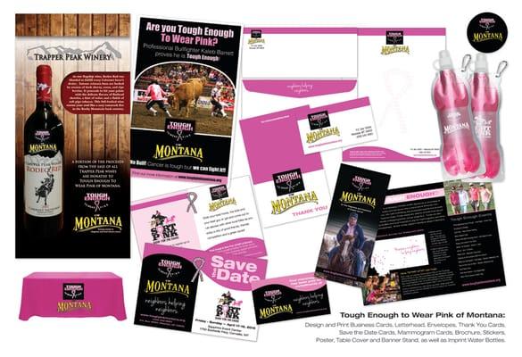 Tough Enough to Wear Pink of Montana.. Design and print business cards, letterhead, envelopes, thank you cards, save the date...