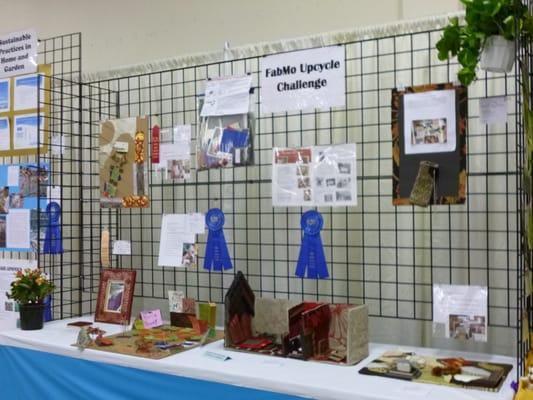 Fab Mo Upcycle Challenge entries 2015 San Mateo County Fair. We were all winners!!