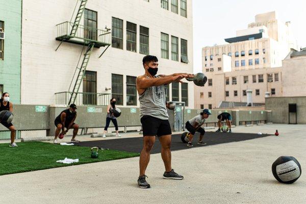 outdoor gym space.