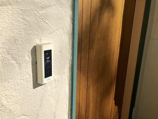 Ring Doorbell with white trim plate