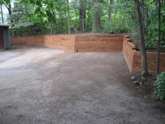 Treated timber retaining walls