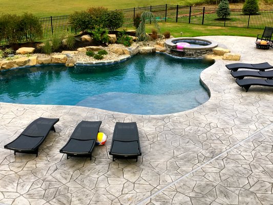 Pool with stamped concrete deck /Bethlehem PA