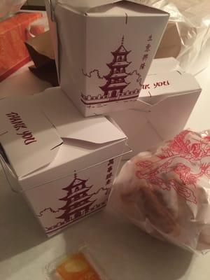 Left overs in traditional Chinese take out cartons