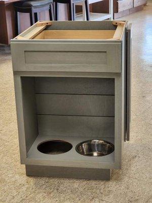 CUSTOMER DOG FEEDING CABINET FOR KITCHEN .. KITCHEN CABINETS ALSO MATCHING COLOR