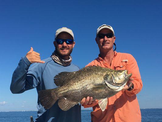 Capt. Russ & Capt. Jon with a nice tripletail