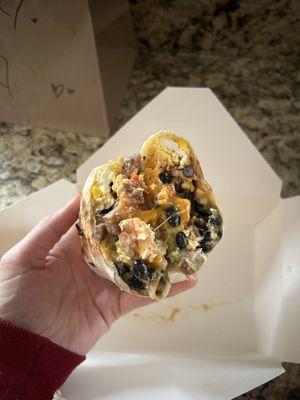 Inside of the Breakfast Burrito