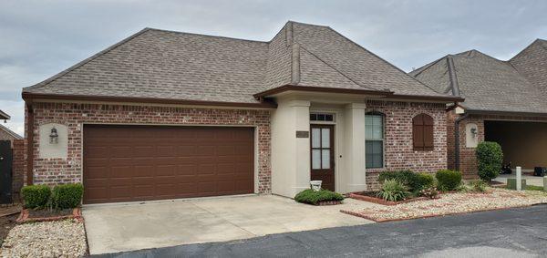 Fresh Paint on House, Door and Garage Door, Shutters, and Gutters