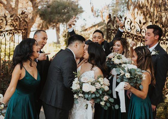 Hair and makeup on this beautiful bridal party