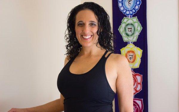 Michelle Fondin in the yoga studio and at the barre