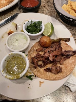 Carne asado tacos (what's left of them)