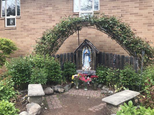 Our Lady of Guadalupe outside the church