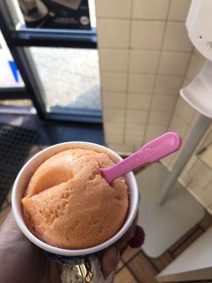 kids scoop, orange sherbet!! i STAN!!!!!