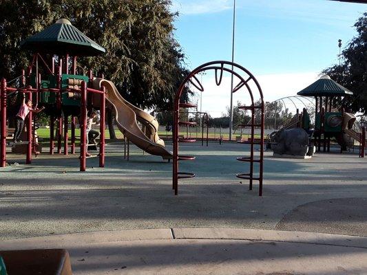 3 playground structures... I would say for 5yrs + because of all the climbing