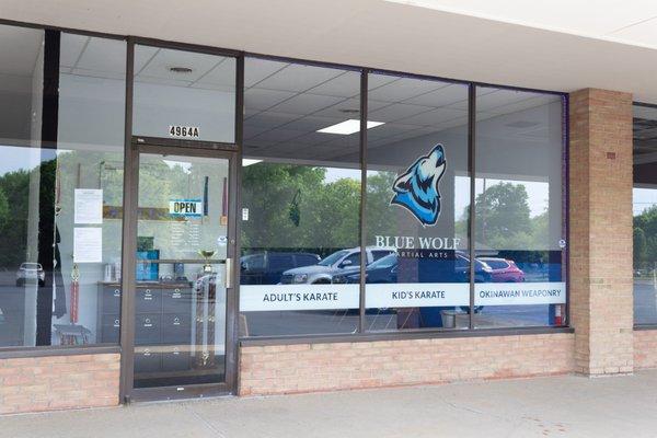 Exterior of the business, looking through the window