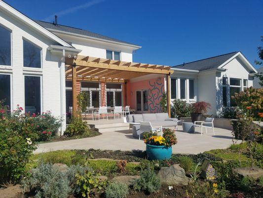 Pergola, Italian tile, landscaping