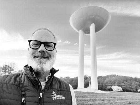 That's me in the foreground of the Bell Labs Transistor Water-tower.