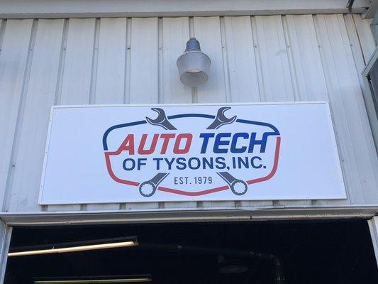 Be sure to look for the new Auto Tech of Tysons, Inc. sign!