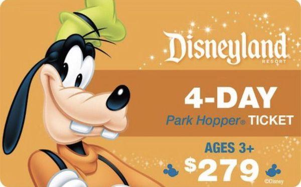 4 Day Park Hopper Disney tickets $275