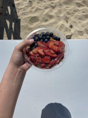 Berry blast with caramel drizzle