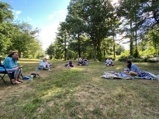 Outdoor group tarot reading