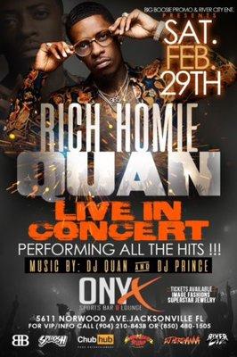 Rich Homie Quan performing live in concert Feb. 29th