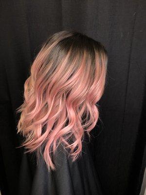 Rose gold balayage. Cut, color & style by @bbhairartist