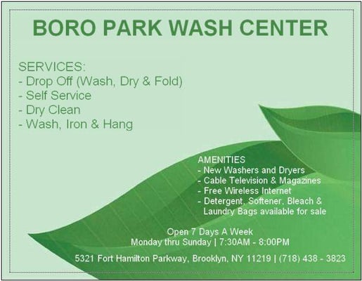 Boro Park Wash Center Information