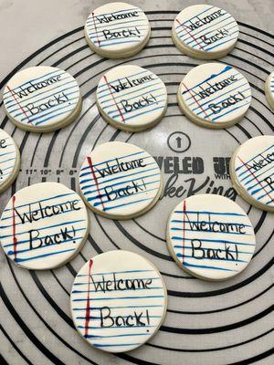 Welcome Back Fondant sugar cookies