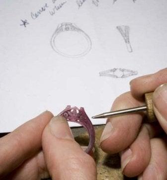 Dransfield jeweler Kristen Powers designing a custom engagement ring