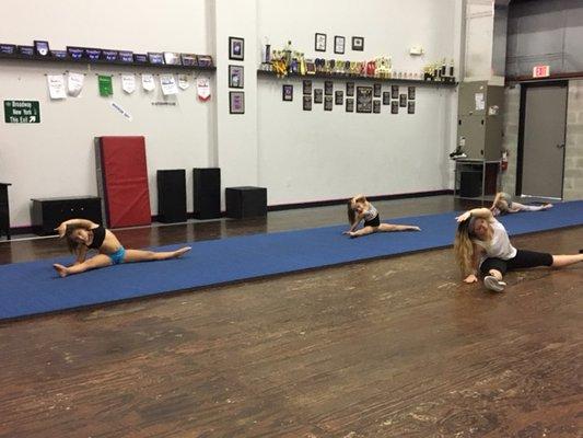 Stretching is very important, especially in a class like Beg. Acro