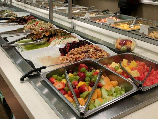 Cold salad bar buffet.