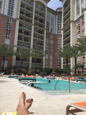 Relaxing poolside