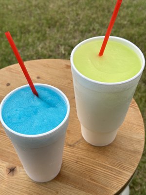 Blue Hawaiian and classic margarita