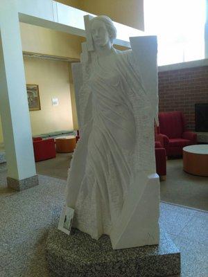 A statue in the library.