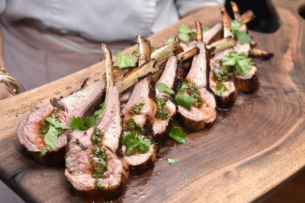 Lollipop Lamb Chop with a Mint & Cilantro Sweet Chili Dipping Sauce. A fan favorite