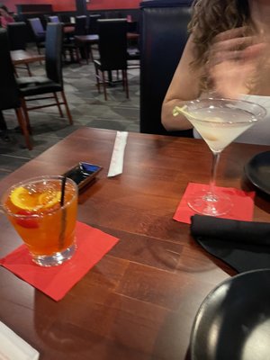 Old fashioned and lychee martini