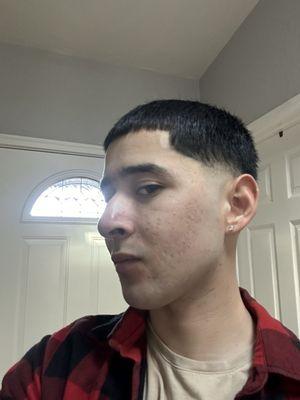 Low bald drop fade side profile