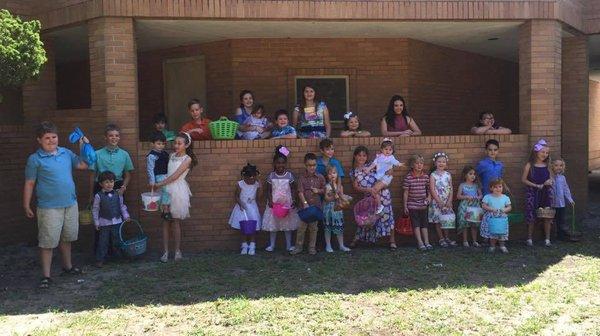 The participants in our annual Easter Egg hunt